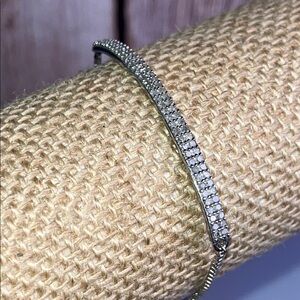 STS 925 Moissanite Half Tennis adjustable slide bracelet